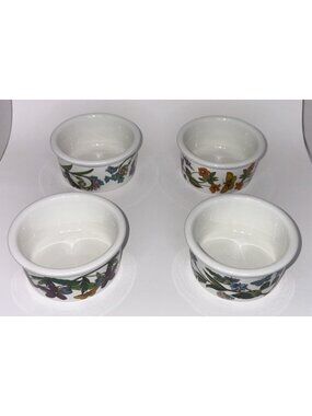 Portmeirion Botanic Garden Ramekins Set 4 Floral Butterfly Pattern